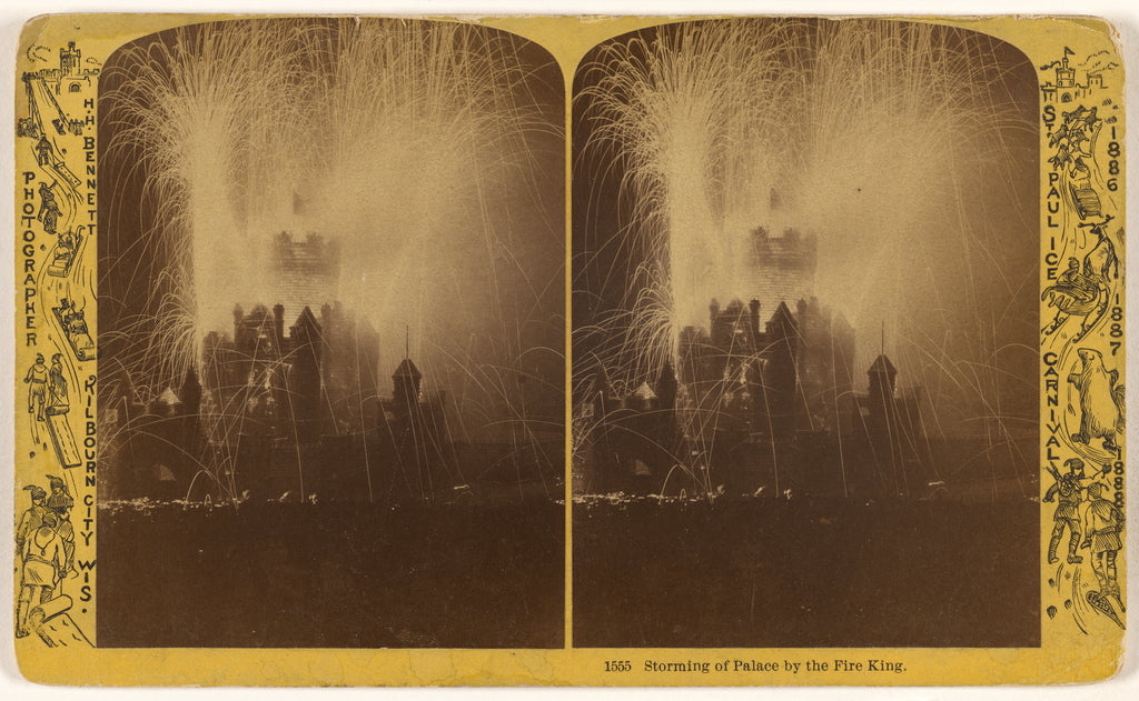 Henry Hamilton Bennett:Storming of the Palace by the Fire Ki, Poster Print Wall Art