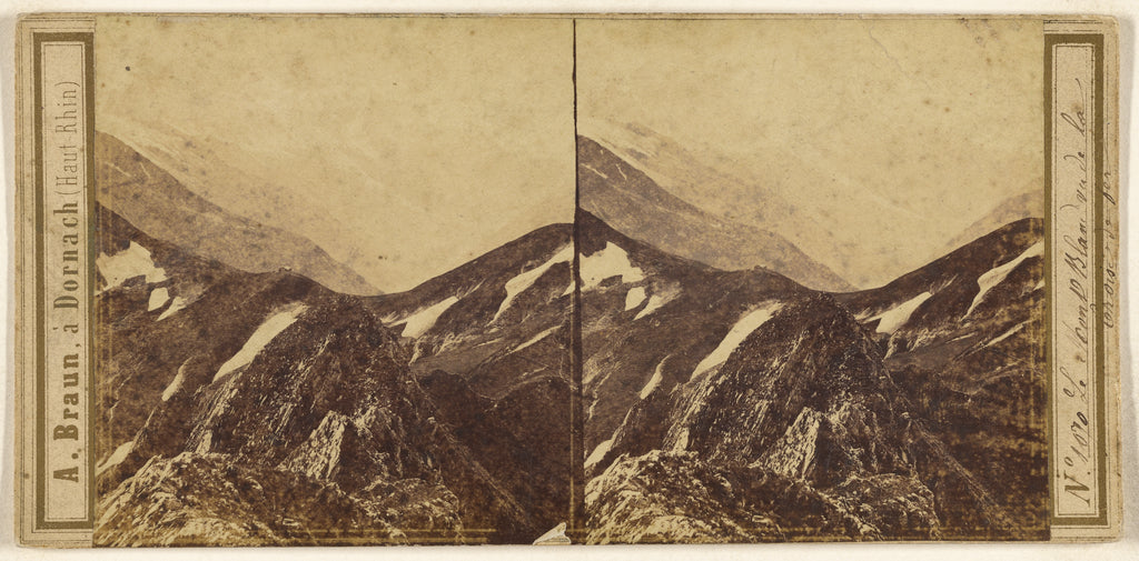 Adolphe Braun:Le Mont Blanc vu de la Croix de fer, Poster Print Wall Art