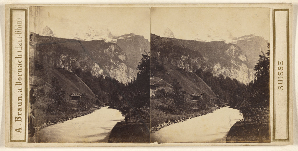 Adolphe Braun:La Jungfrau depuis la Vallee de Landerbrunnen, Poster Print Wall Art