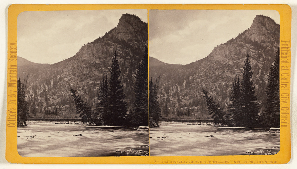 Joseph Collier:Sentinel Rock, Glen Doe. [Cache-a-la-Poudre, , Poster Print Wall Art