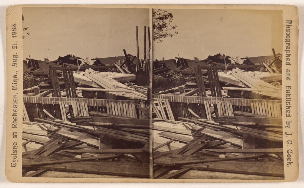 J.C. Cook:Cyclone at Rochester, Minn., Aug. 21, 1883., Poster Print Wall Art