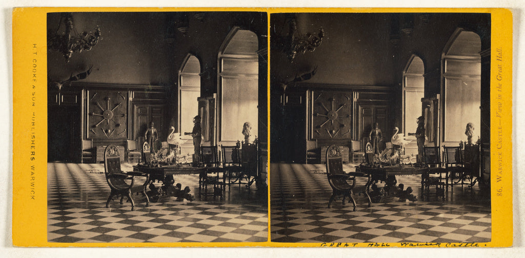 Henry T. Cooke & Son:Warwick Castle - View in the Great Hall, Poster Print Wall Art