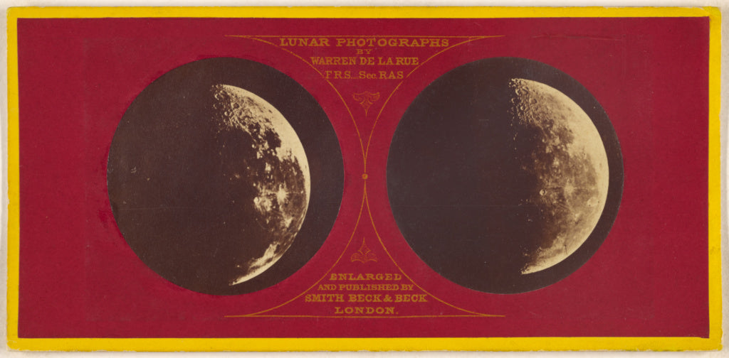 Warren De la Rue:[The Moon (left) Dec. 7, 1857; (right) Sept, Poster Print Wall Art