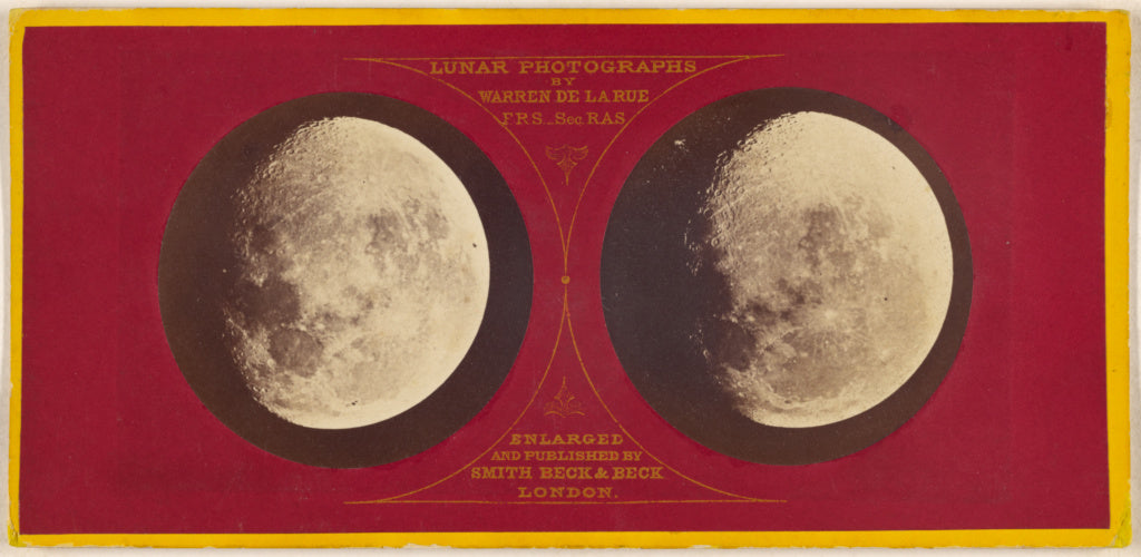 Warren De la Rue:[The Moon (left) Aug. 12, 1862; (right) Oct,16x12"(A3)Poster