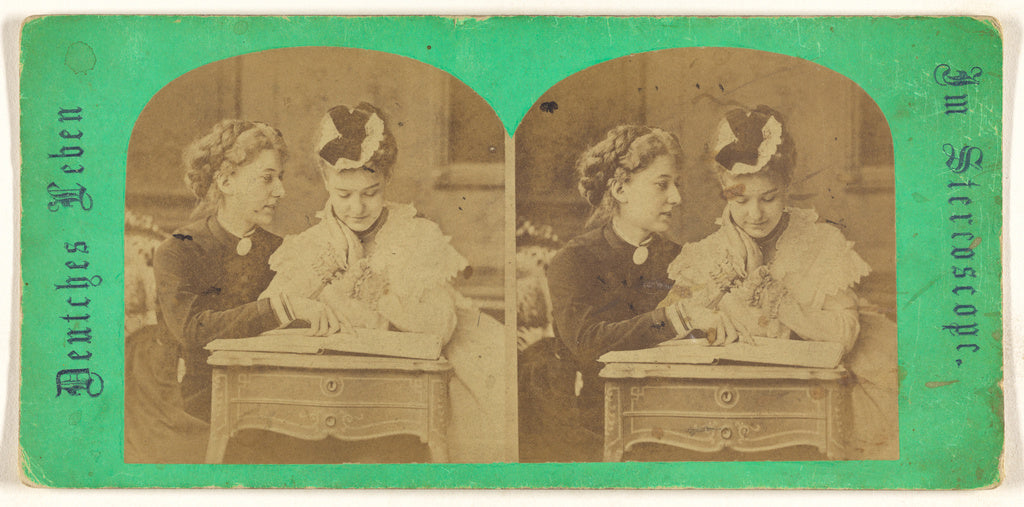 Unknown maker, German:[Mother and daughter looking at a book, Poster Print Wall Art