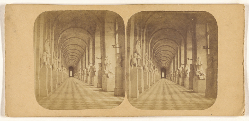 Unknown maker, French:[Galeries des Sculteurs, Versailles], Poster Print Wall Art