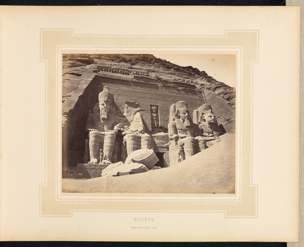 Félix Bonfils:egypte: Temple d'Abou-Simbel, Nubie,16x12"(A3)Poster