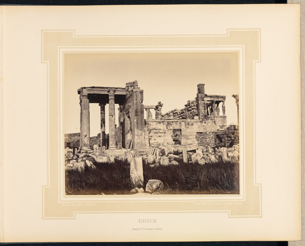 Félix Bonfils:Grèce: Temple de l'Erechtéïon [sic] à Ath, Poster Print Wall Art