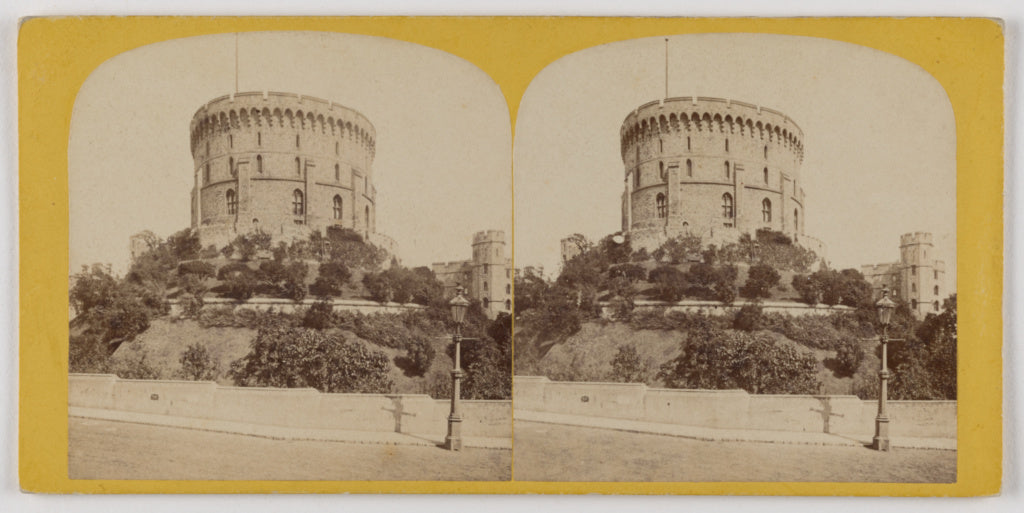 Albert Hautecoeur:Windsor Castle, Round Tower from Lower War, Poster Print Wall Art