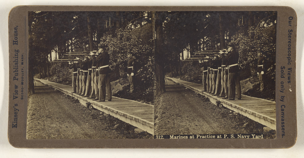 Darius Kinsey:Marines at Practice at P.S. Navy Yard, Poster Print Wall Art