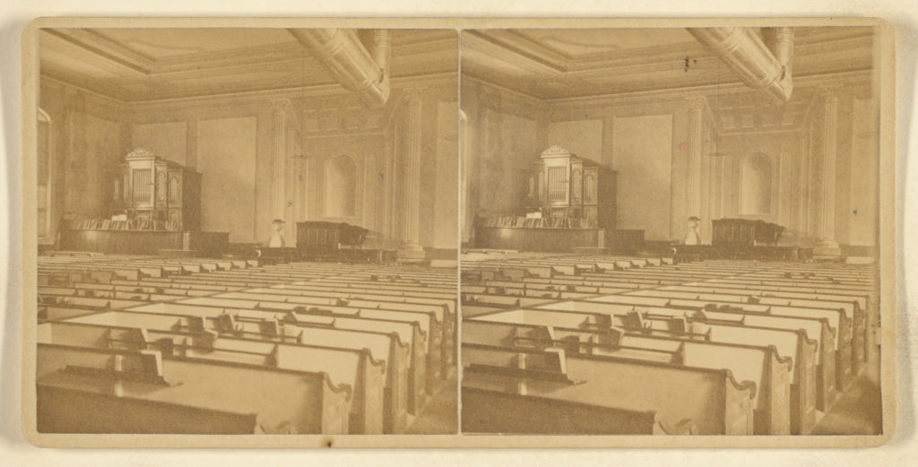 Josiah T. Langley:[Interior of an empty church, probably at , Poster Print Wall Art