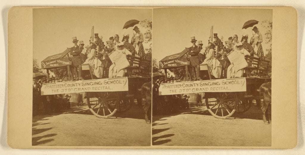 Frank Lawrence:[Horse-drawn wagon of "Worcester County Singi, Poster Print Wall Art