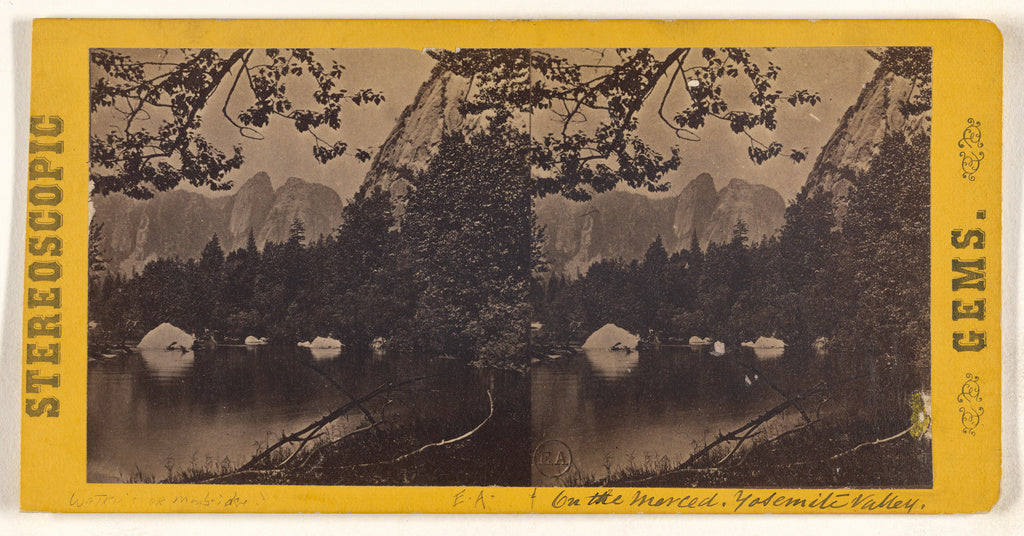 Eadweard J. MuybridgeAttributed to:[On the Merced, Yosemite , Poster Print Wall Art
