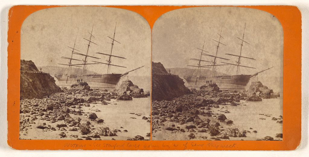 Unknown:[Ship "Frank Jones" ashore off Fort Point, San Franc, Poster Print Wall Art