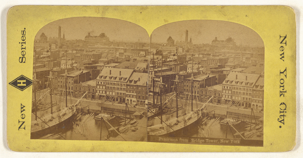 Unknown maker, American:Panorama from Bridge Tower, New York, Poster Print Wall Art