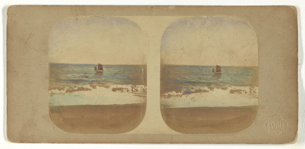 A.W.:[Ocean view with ship at center], Poster Print Wall Art
