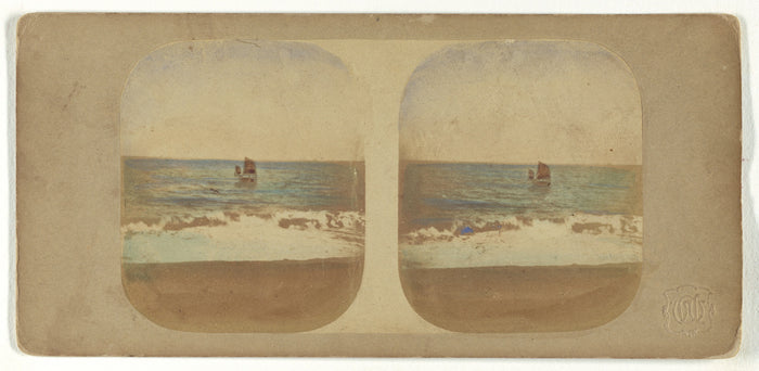 A.W.:[Ocean view with ship at center],16x12