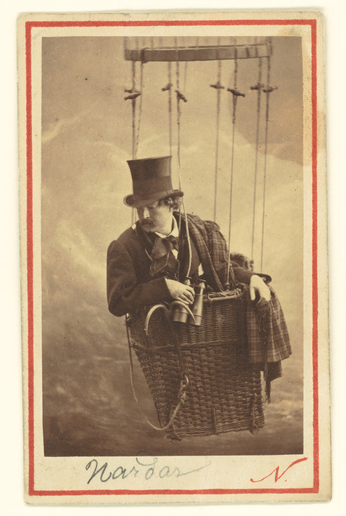 Nadar [Gaspard Félix Tournachon]:[Félix Nadar in Gondola o, Poster Print Wall Art