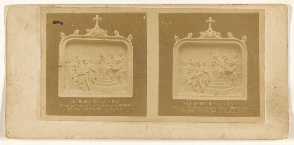 Unknown maker, French:[Sculpture of The First Station of the, Poster Print Wall Art