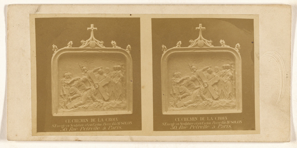 Unknown maker, French:[Sculpture of The Third Station of the, Poster Print Wall Art