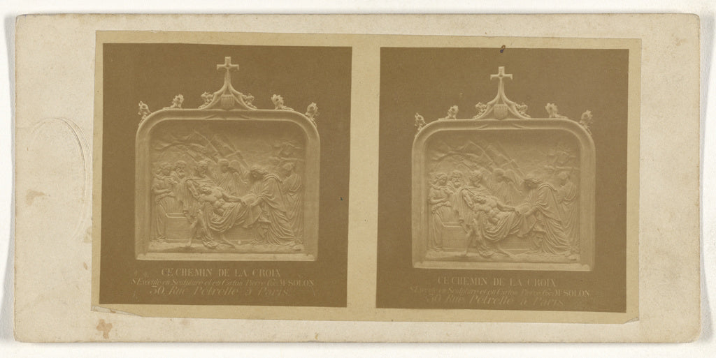 Unknown maker, French:[Sculpture of The Fourteenth Station o, Poster Print Wall Art