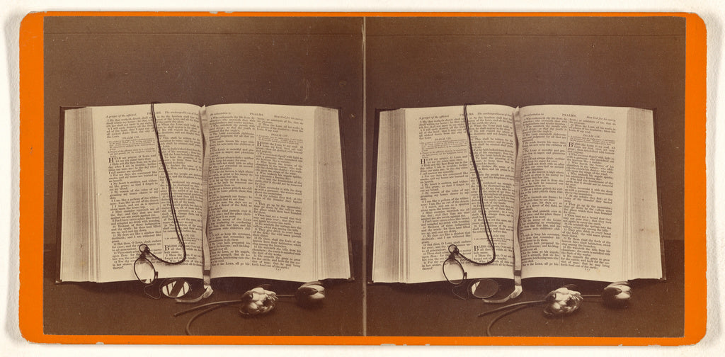 John P. Soule:[Bible opened to the Chapter of "Psalms"], Poster Print Wall Art