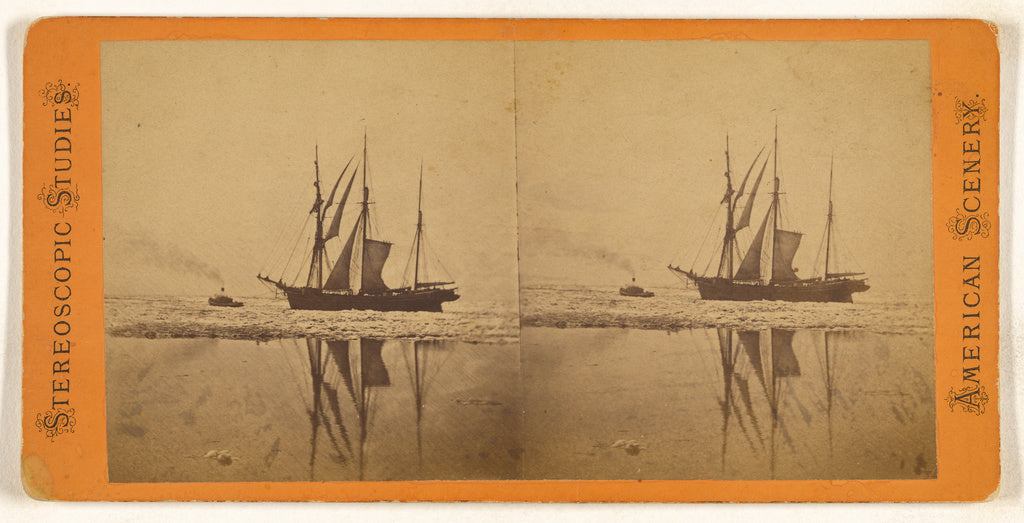 Unknown maker, American:[Schooner and tug boat on Lake Erie], Poster Print Wall Art