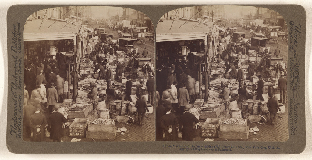 Underwood & Underwood:Fulton Fish Market Dealers - looking (, Poster Print Wall Art
