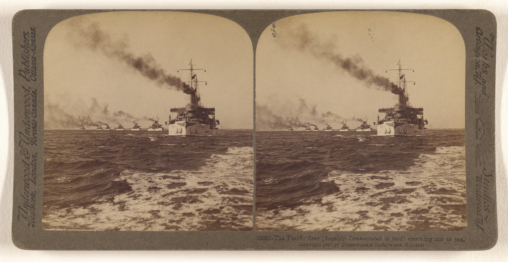 Underwood & Underwood:The Pacific fleet (flagship Connecticu, Poster Print Wall Art
