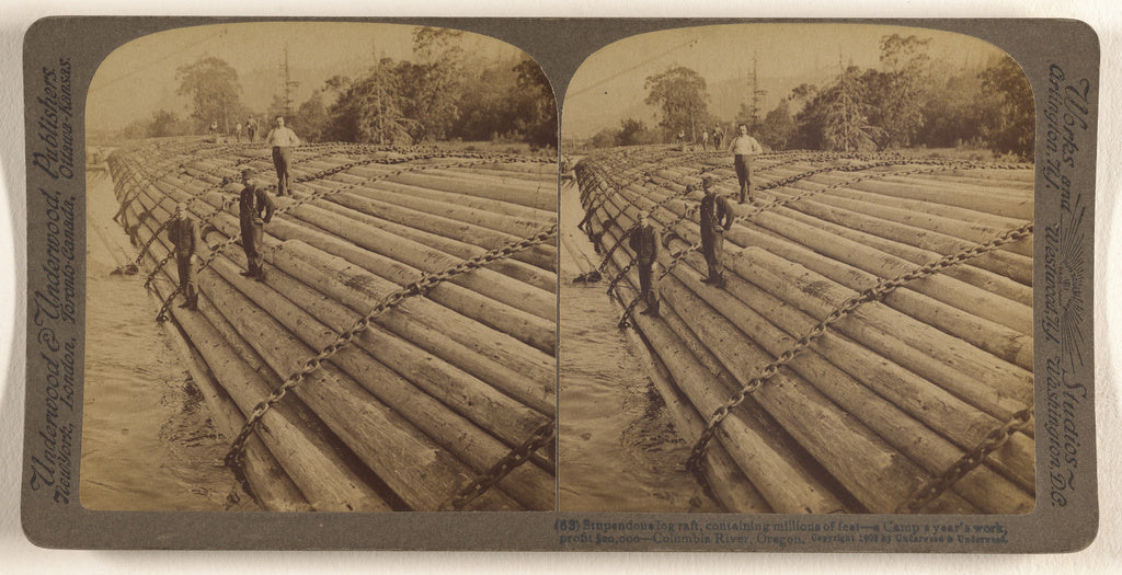 Underwood & Underwood:Stupendous log raft, containing millio, Poster Print Wall Art