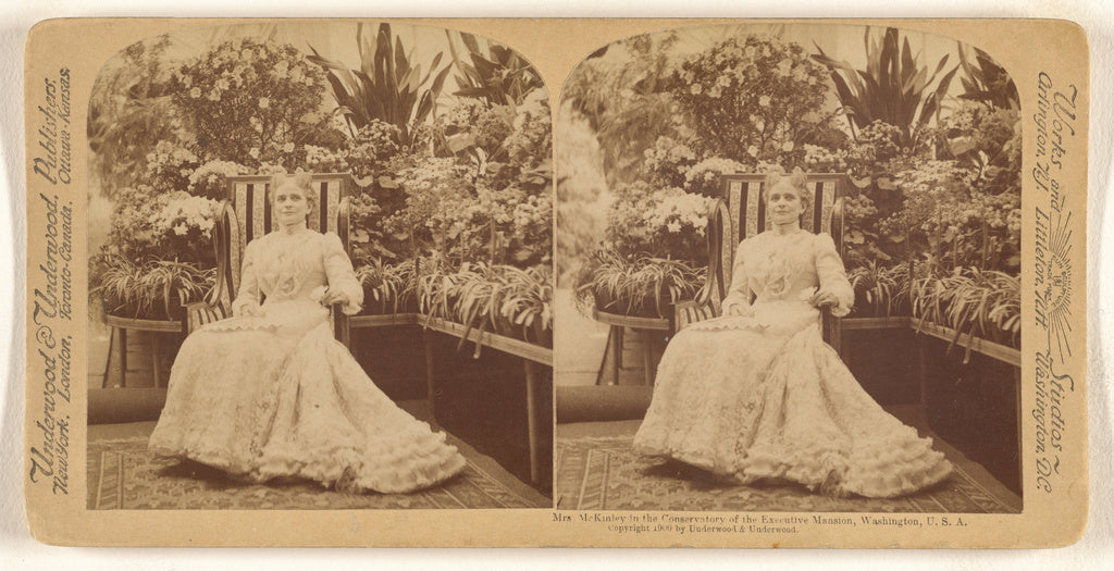 Underwood & Underwood:Mrs. McKinley in the Conservatory of t, Poster Print Wall Art