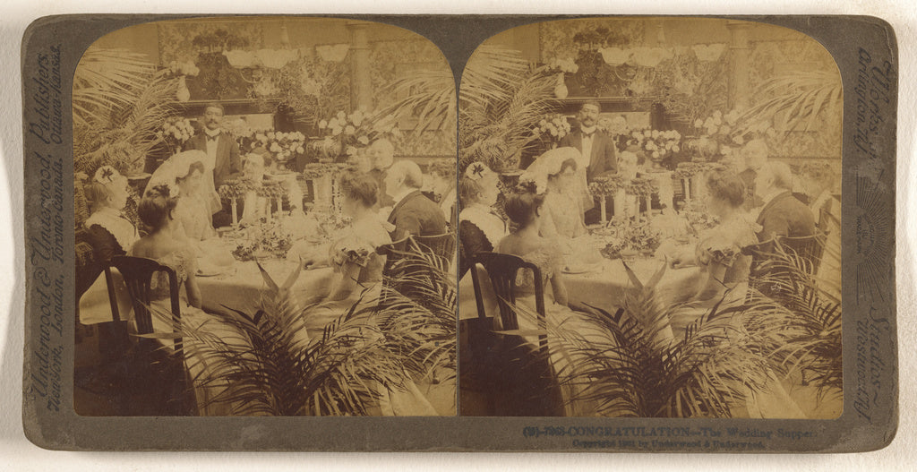 Underwood & Underwood:Congratulation - The Wedding Supper., Poster Print Wall Art