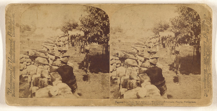 Underwood & Underwood:Fighting from Stone Wall Defences - Wa,16x12