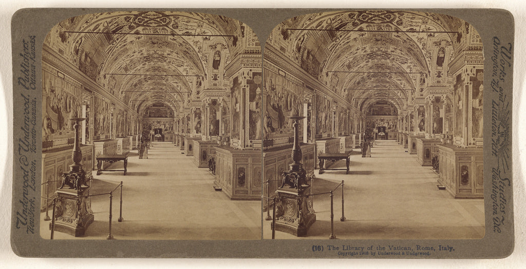Underwood & Underwood:The Library of the Vatican, Rome, Ital,16x12"(A3)Poster