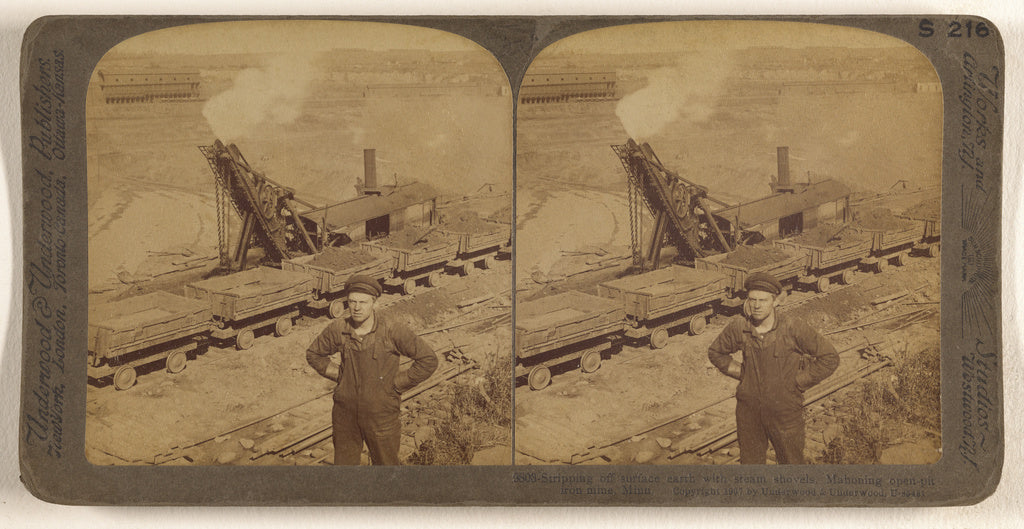 Underwood & Underwood:Stripping off surface earth with steam, Poster Print Wall Art
