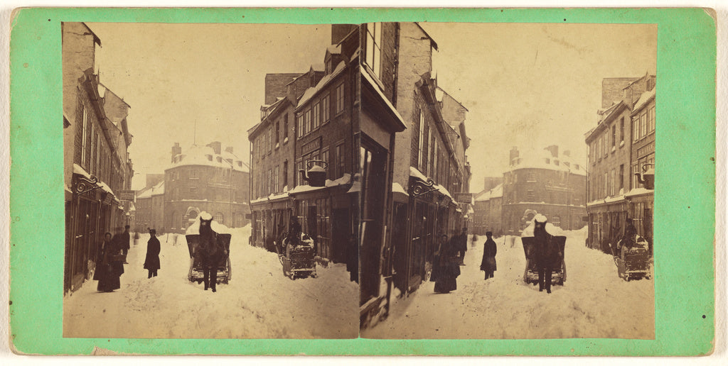 L.P. Vallée:Quebec. Carting snow, after a snow storm., Poster Print Wall Art