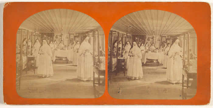 L.P. Vallée:[Interior of hospital with nuns],16x12