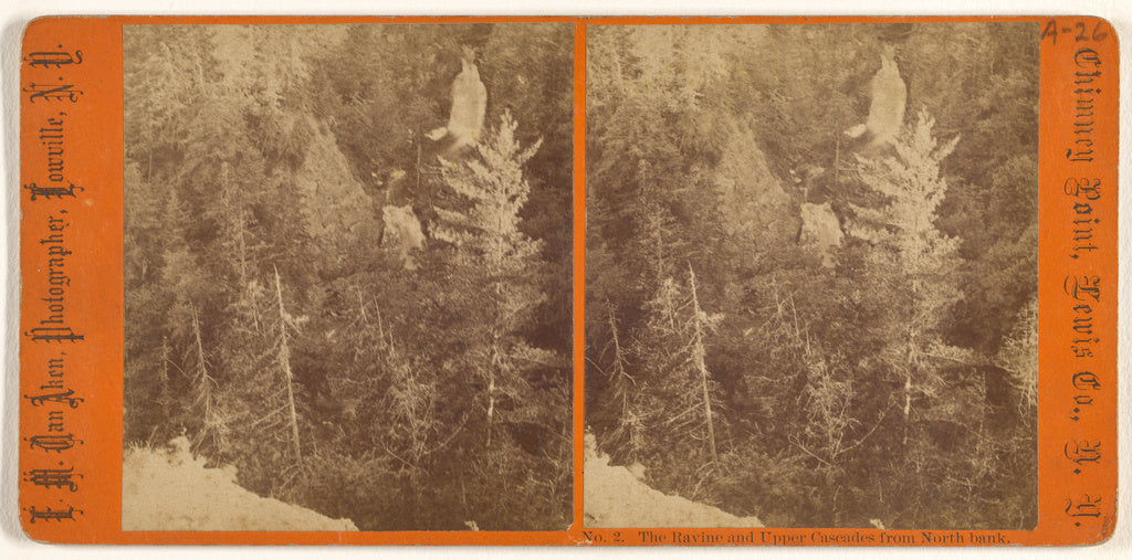 Elisha M. Van Aken:The Ravine and Upper Cascades from North , Poster Print Wall Art