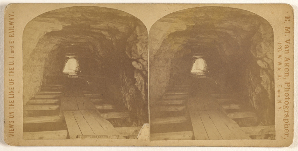 Elisha M. Van Aken:Tunnel, Ithaca Glen., Poster Print Wall Art
