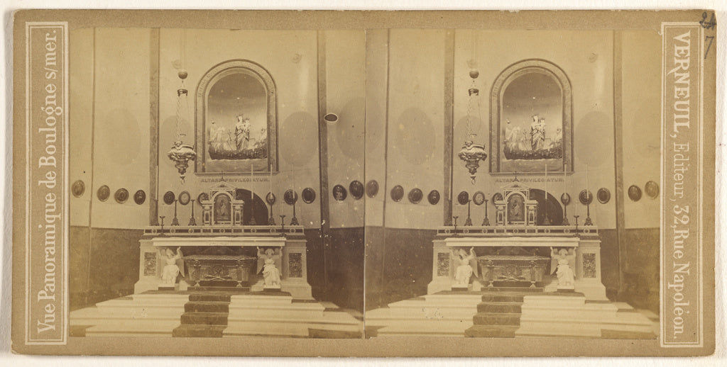 A. Verneuil:[Altar of a church at Boulogne s/mer], Poster Print Wall Art