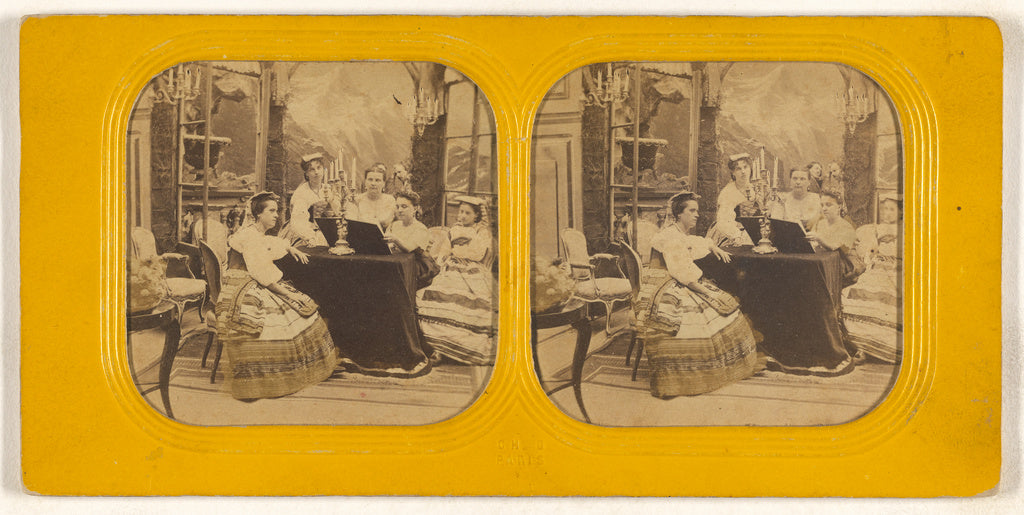 Charles Gaudin [Ch. G.]:[Parlor scene with women], Poster Print Wall Art