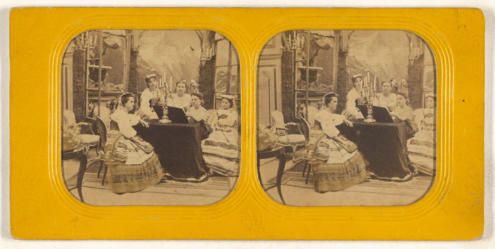 Charles Gaudin [Ch. G.]:[Parlor scene with women],16x12