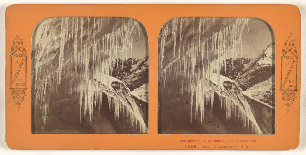 Adolphe Block:Stalactites a la Source de l'Arveiron pres Cha, Poster Print Wall Art