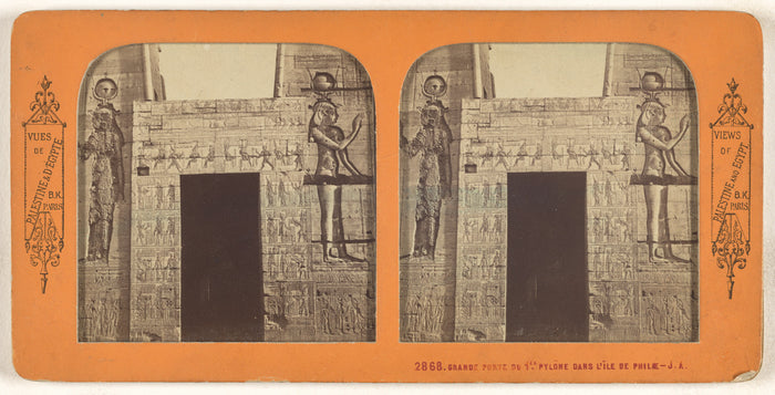 Adolphe Block:Grande Porte du 1er Pylone Dans l'Ile de Phila,16x12