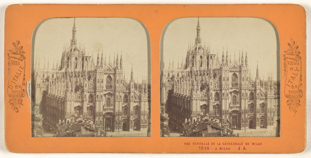 Adolphe Block:Vue Generale de la Cathedrale de Milan a Milan, Poster Print Wall Art
