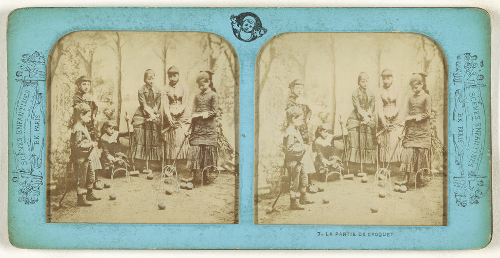 Adolphe Block:La Partie de Croquet, Poster Print Wall Art