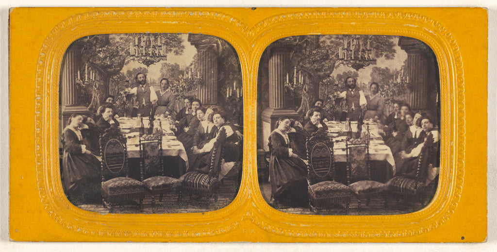 E. Lamy:[Group of people seated around a dining table], Poster Print Wall Art