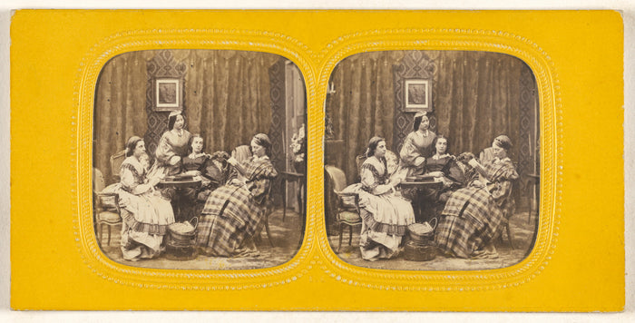 E. Lamy:[Genre parlor scene with four women],16x12