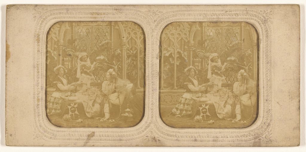 Unknown:[Parlor scene with three women], Poster Print Wall Art