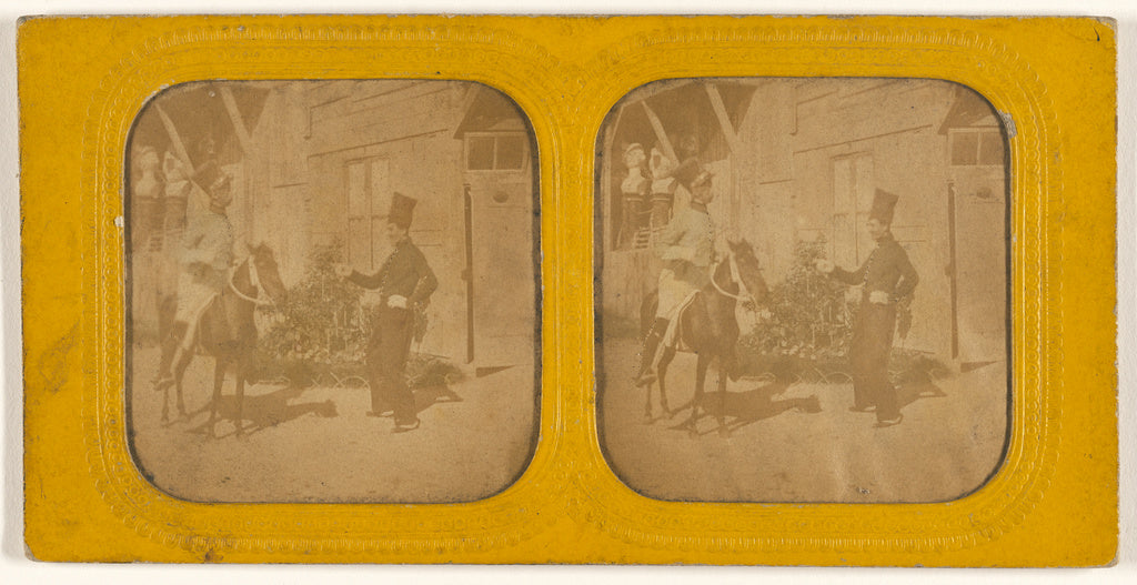 Unknown:[Two soldiers, one on horseback], Poster Print Wall Art